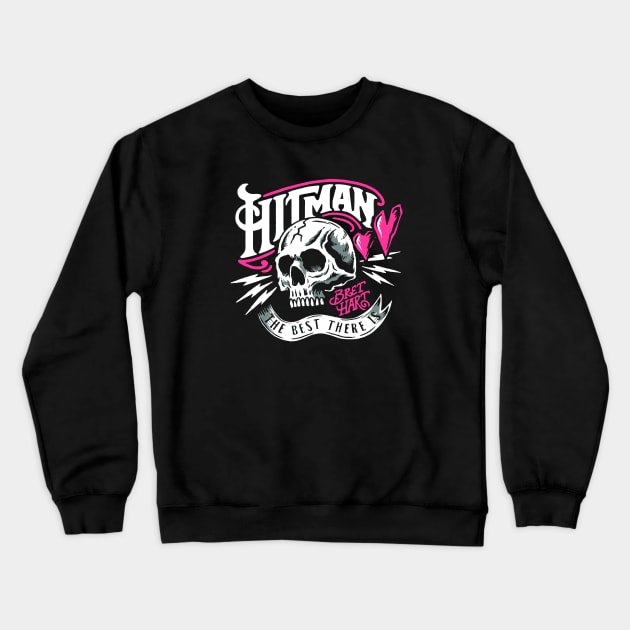 Bret Hitman Hart  Pro Wrestling Hero Crewneck Sweatshirt by WikiDikoShop